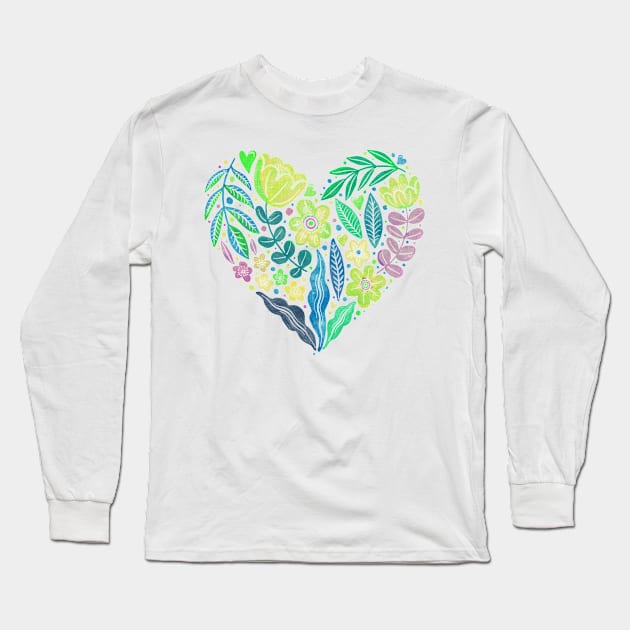 Botanical Heart Juicy Long Sleeve T-Shirt by Rebelform